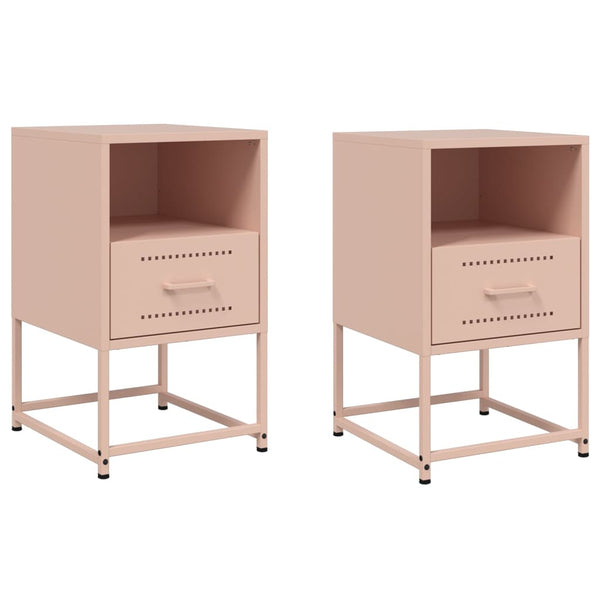 Pinkki yöpöydät Charlottie 36x39x60,5cm (2 kpl, teräs)