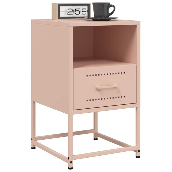Pinkki yöpöydät Charlottie 36x39x60,5cm (2 kpl, teräs)