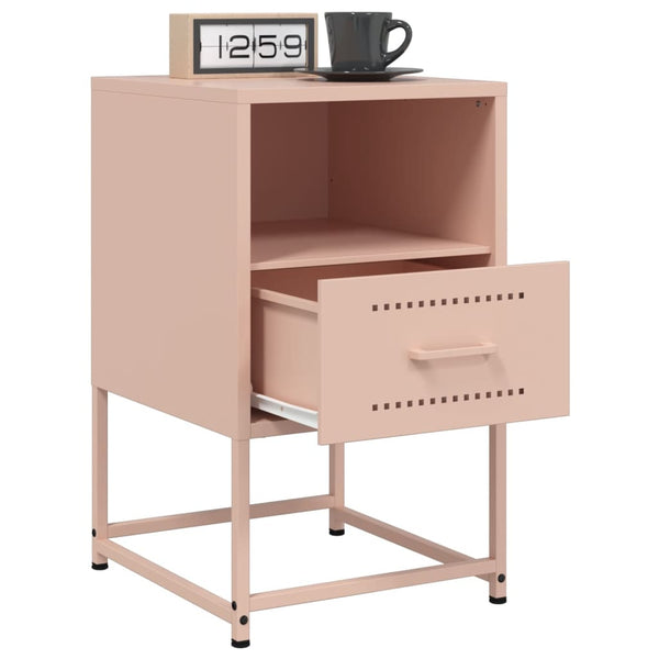 Pinkki yöpöydät Charlottie 36x39x60,5cm (2 kpl, teräs)