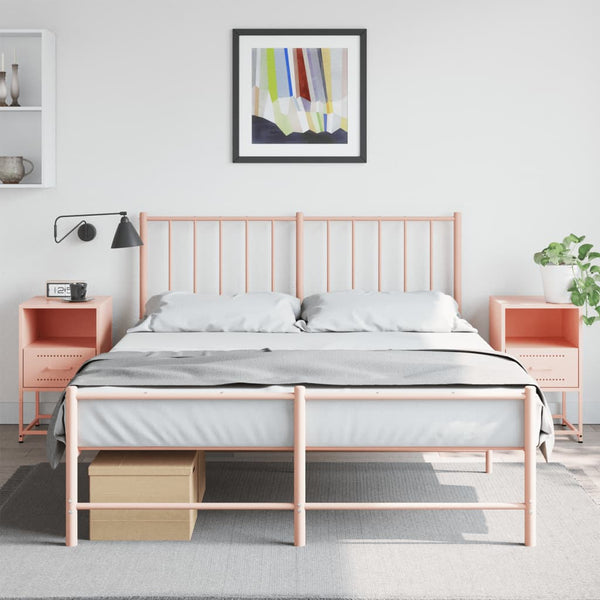 Pinkki yöpöydät Charlottie 36x39x60,5cm (2 kpl, teräs)