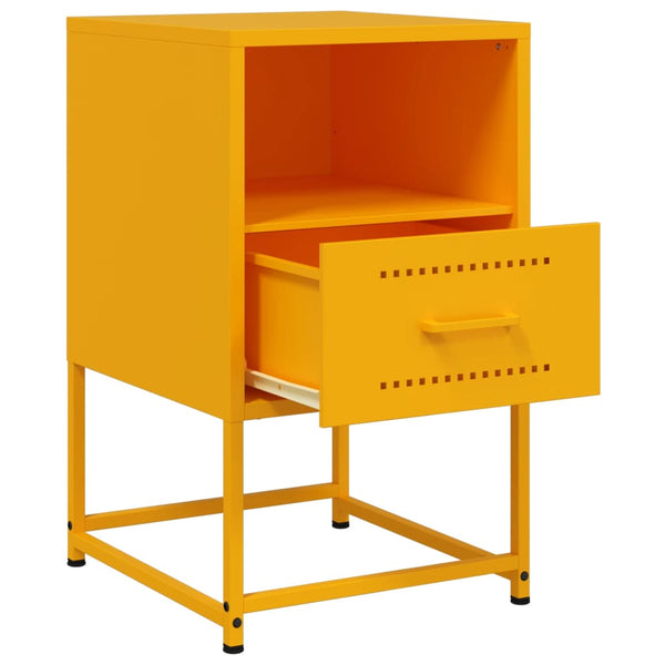 Sinapinkeltainen yöpöydät Charlottie 36x39x60,5cm (2 kpl, teräs)