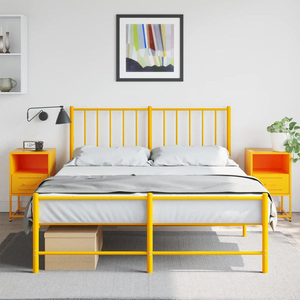Sinapinkeltainen yöpöydät Charlottie 36x39x60,5cm (2 kpl, teräs)