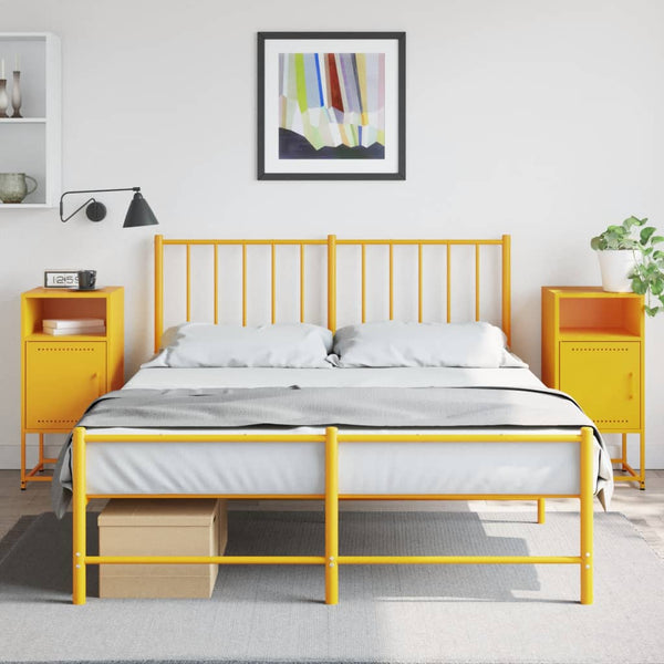 Sinapinkeltainen yöpöydät Calistrata 36x39x78cm (2 kpl, teräs)