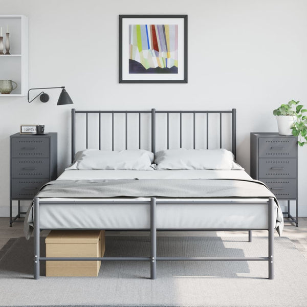 Antrasiitti yöpöydät Spirea 36x39x78cm (2 kpl teräs)