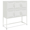 Weißes Sideboard Glinda 100,5x39x107cm (kaltgewalzter Stahl)