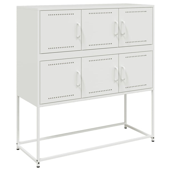 Weißes Sideboard Glinda 100,5x39x107cm (kaltgewalzter Stahl)