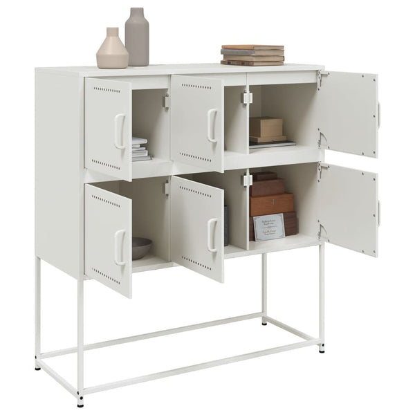 Weißes Sideboard Glinda 100,5x39x107cm (kaltgewalzter Stahl)