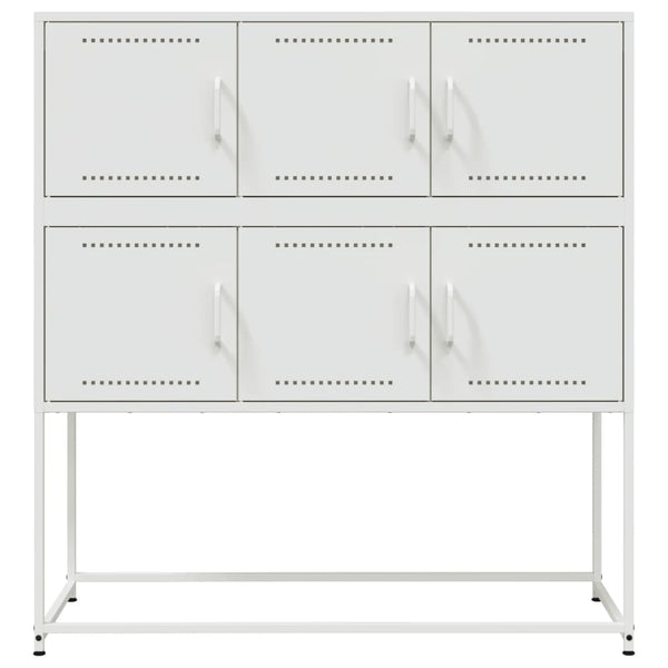 Weißes Sideboard Glinda 100,5x39x107cm (kaltgewalzter Stahl)
