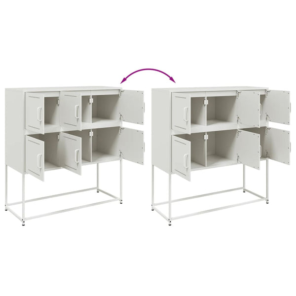 Weißes Sideboard Glinda 100,5x39x107cm (kaltgewalzter Stahl)