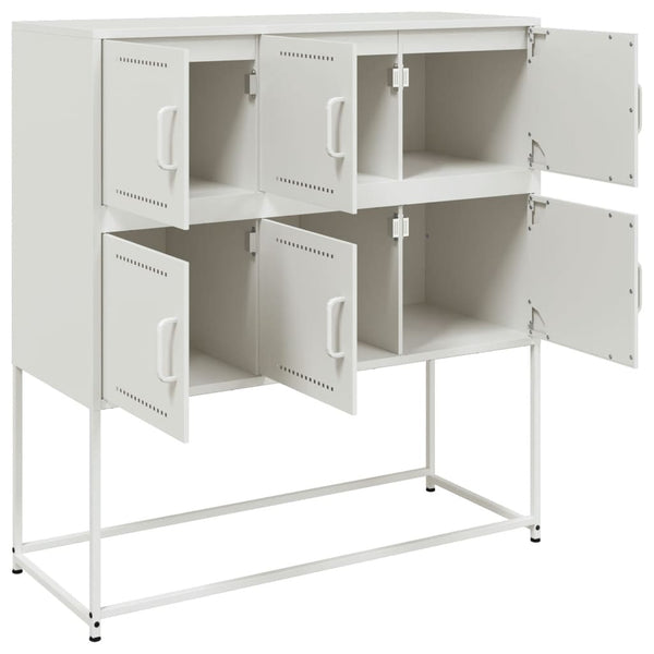 Weißes Sideboard Glinda 100,5x39x107cm (kaltgewalzter Stahl)