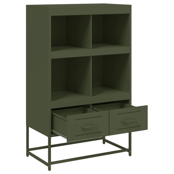 Olivgrüner Schrank Fiona 68,5x39x111,5cm (kaltgewalzter Stahl)