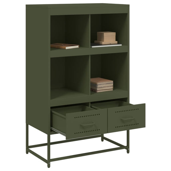 Olivgrüner Schrank Fiona 68,5x39x111,5cm (kaltgewalzter Stahl)