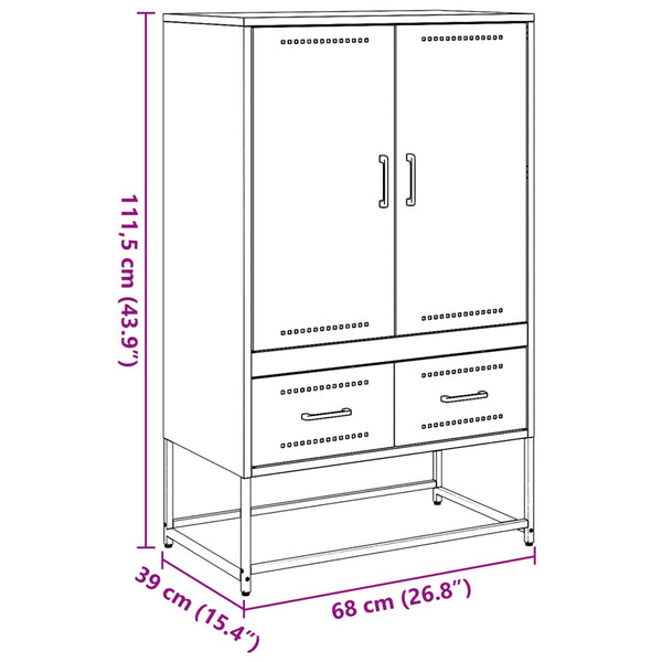Pinkfarbener Schrank Tamie 68x39x111,5cm (kaltgewalzter Stahl)