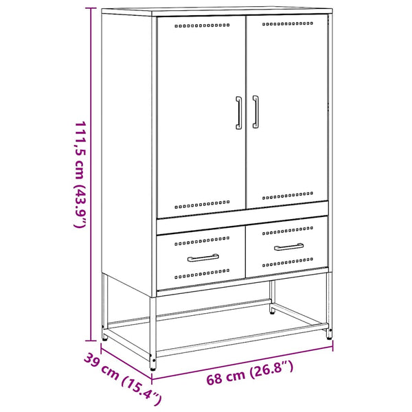 Antrasiitti kaappi Tamie 68x39x111,5cm (kylmävalssattu teräs)
