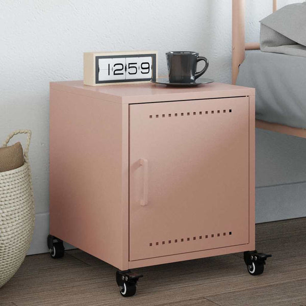 Pinkfarbener Nachttisch Hai 36x38,5x43,5cm (Stahl)