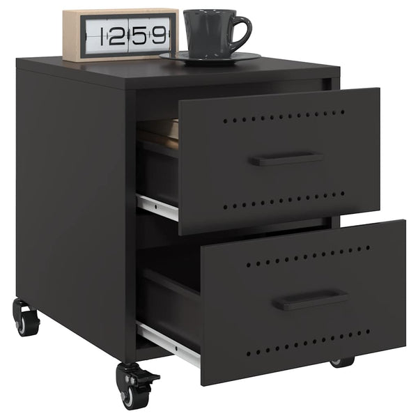 Schwarze Nachttische Farauanu 36x39x43,5cm (2 St., Stahl)
