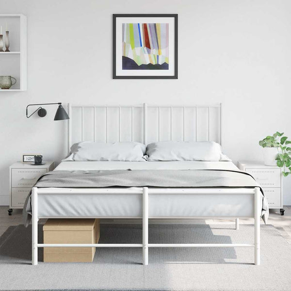 Valkoinen yöpöydät Farauanu 36x39x43,5cm (2 kpl, teräs)