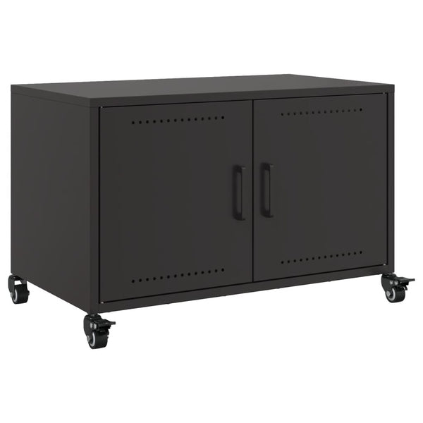 Schwarzes TV-Möbel Cristna 68x39x43,5cm (kaltgewalzter Stahl)