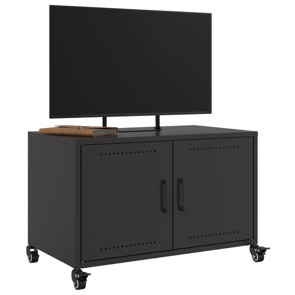 Schwarzes TV-Möbel Cristna 68x39x43,5cm (kaltgewalzter Stahl)
