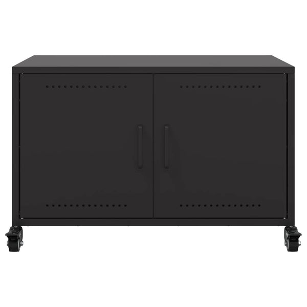 Schwarzes TV-Möbel Cristna 68x39x43,5cm (kaltgewalzter Stahl)