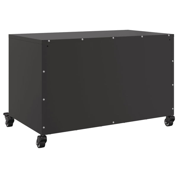 Schwarzes TV-Möbel Cristna 68x39x43,5cm (kaltgewalzter Stahl)