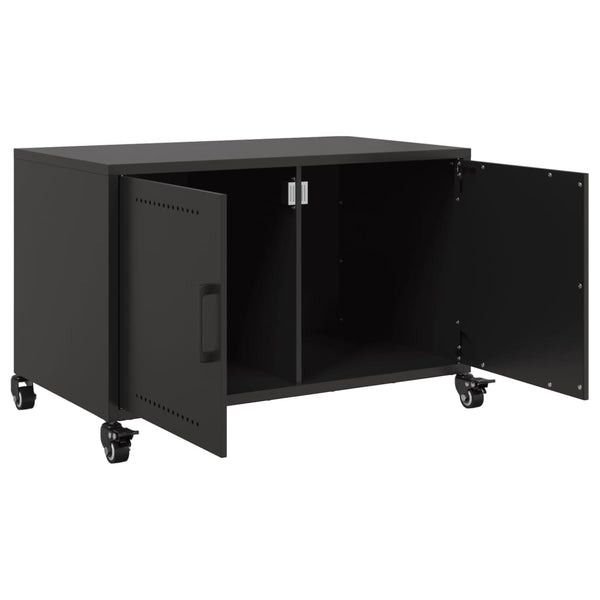 Schwarzes TV-Möbel Cristna 68x39x43,5cm (kaltgewalzter Stahl)