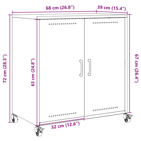 Pinke Kommode Toc 68,5x39x72cm (kaltgewalzter Stahl)