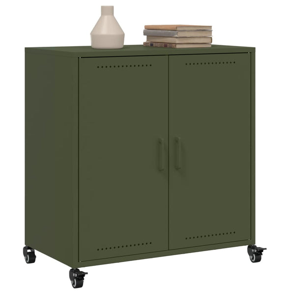 Sideboard olivgrün 68x39x72 cm Stahl