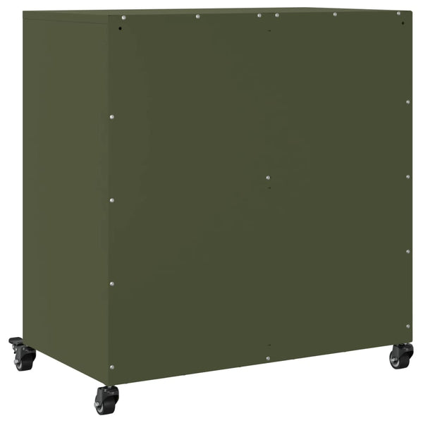 Sideboard olivgrün 68x39x72 cm Stahl