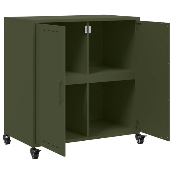 Sideboard olivgrün 68x39x72 cm Stahl