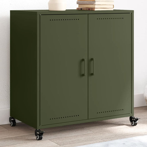 Sideboard olivgrün 68x39x72 cm Stahl