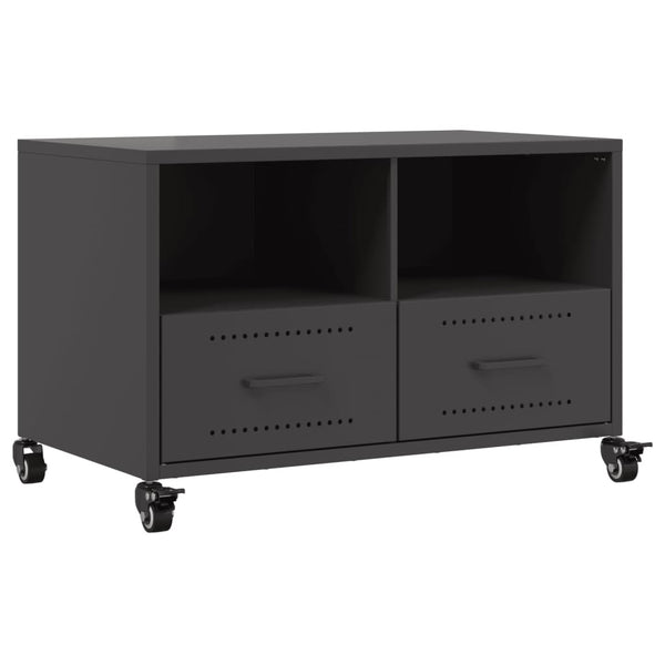 Schwarzer TV-Schrank Ianco 68x39x43,5cm (kaltgewalzter Stahl)