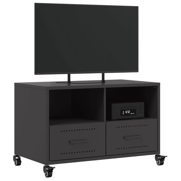 Schwarzer TV-Schrank Ianco 68x39x43,5cm (kaltgewalzter Stahl)