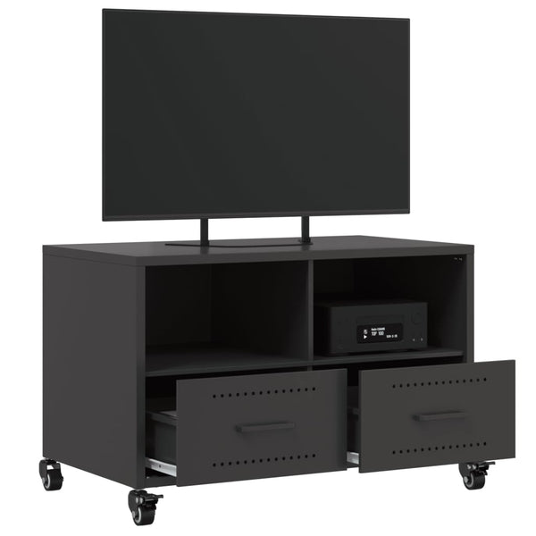 Schwarzer TV-Schrank Ianco 68x39x43,5cm (kaltgewalzter Stahl)
