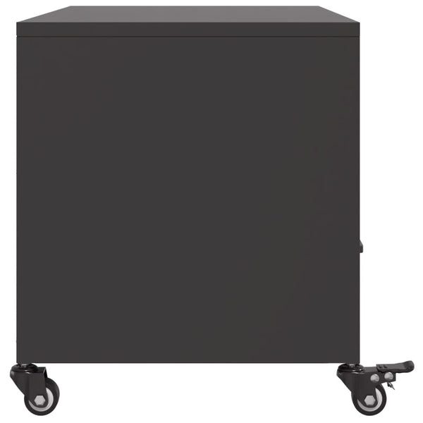 Schwarzer TV-Schrank Ianco 68x39x43,5cm (kaltgewalzter Stahl)
