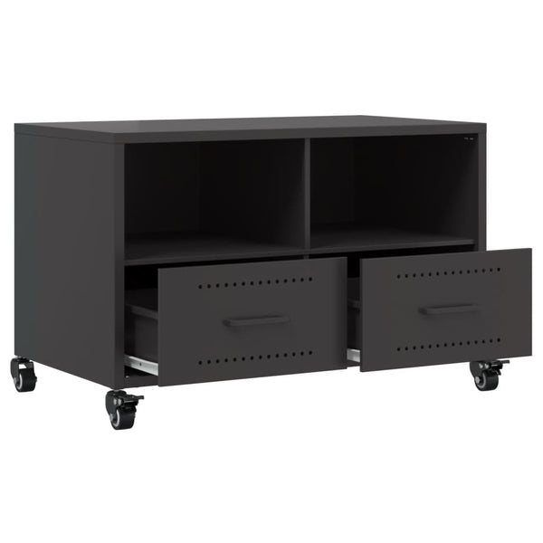 Schwarzer TV-Schrank Ianco 68x39x43,5cm (kaltgewalzter Stahl)