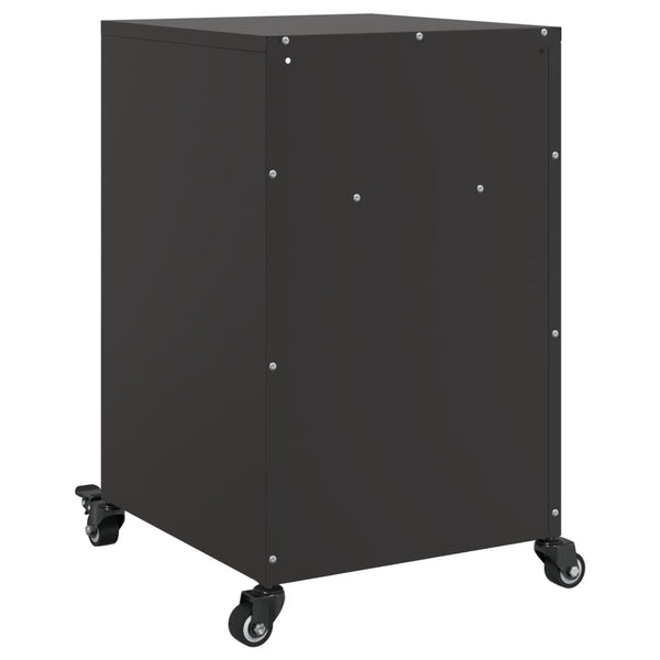 Schwarzer Nachttisch Haruclia 36x39x59cm (Stahl)