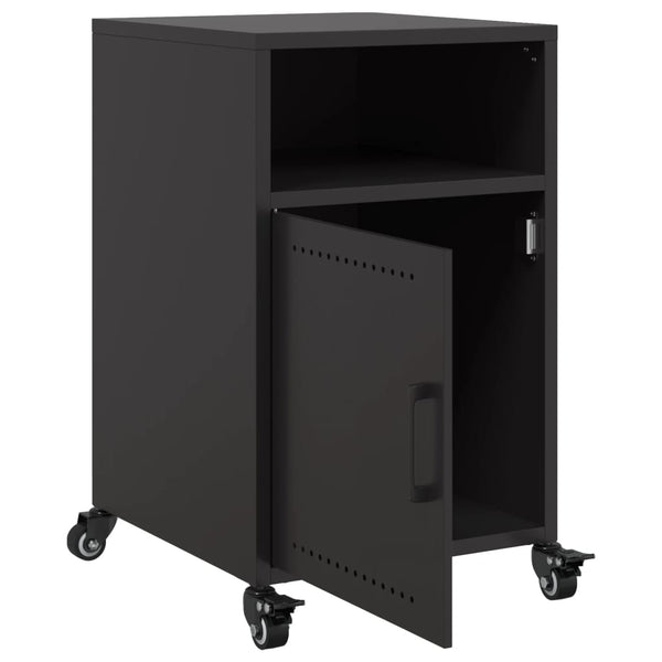 Schwarzer Nachttisch Haruclia 36x39x59cm (Stahl)