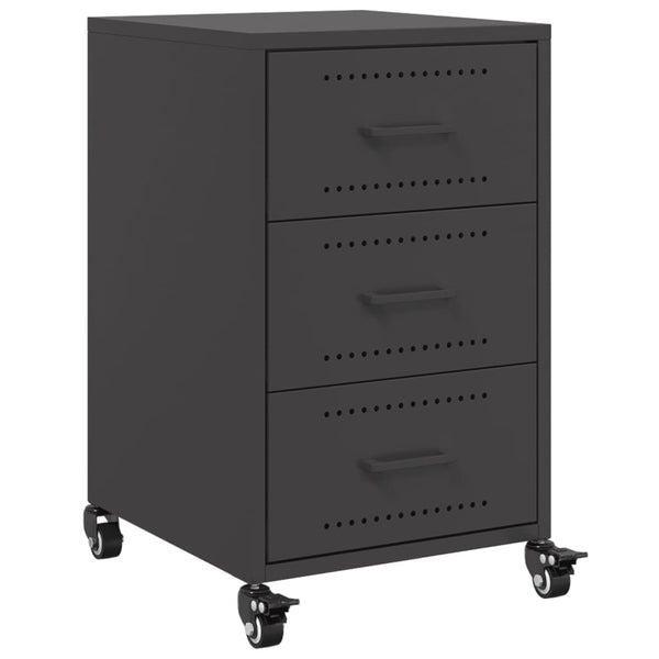 Nachttisch Borsos Schwarz 36x39x59cm (Stahl)