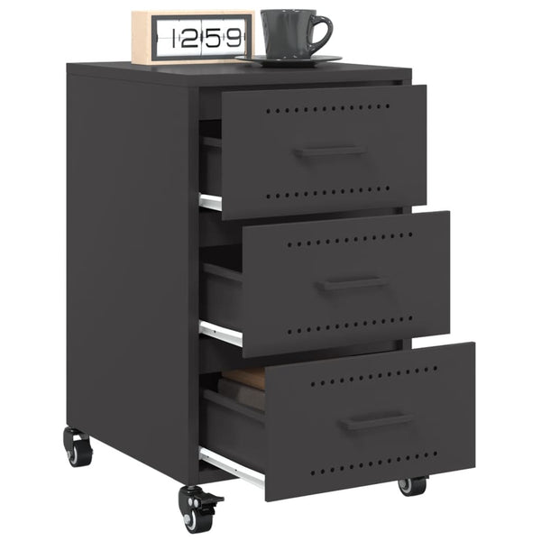 Nachttisch Borsos Schwarz 36x39x59cm (Stahl)