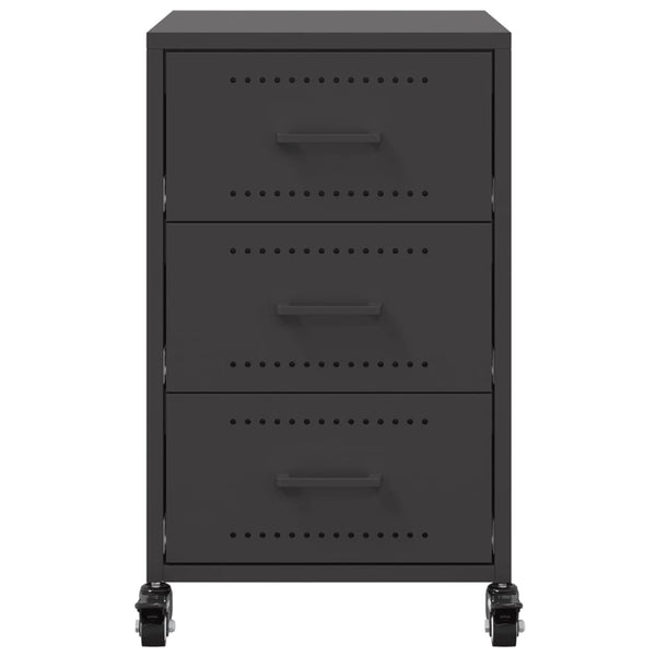 Nachttisch Borsos Schwarz 36x39x59cm (Stahl)