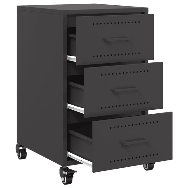 Nachttisch Borsos Schwarz 36x39x59cm (Stahl)