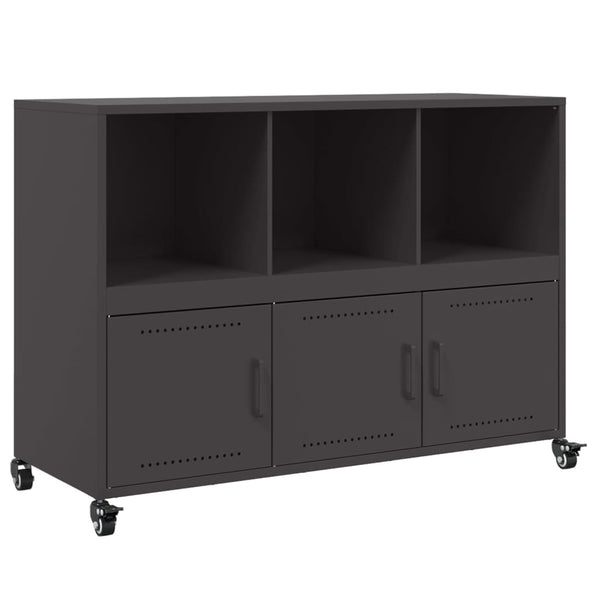 Schwarzes Sideboard Renatti 100,5x39x72cm (kaltgewalzter Stahl)