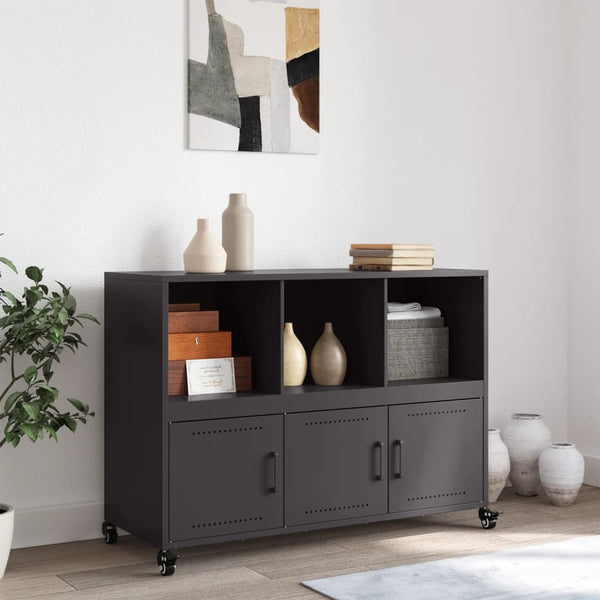 Schwarzes Sideboard Renatti 100,5x39x72cm (kaltgewalzter Stahl)