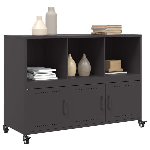 Schwarzes Sideboard Renatti 100,5x39x72cm (kaltgewalzter Stahl)