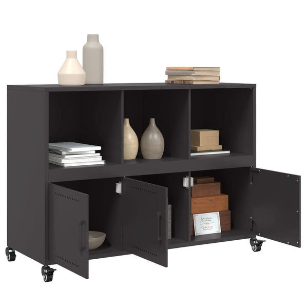 Schwarzes Sideboard Renatti 100,5x39x72cm (kaltgewalzter Stahl)