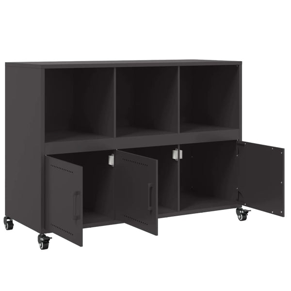 Schwarzes Sideboard Renatti 100,5x39x72cm (kaltgewalzter Stahl)