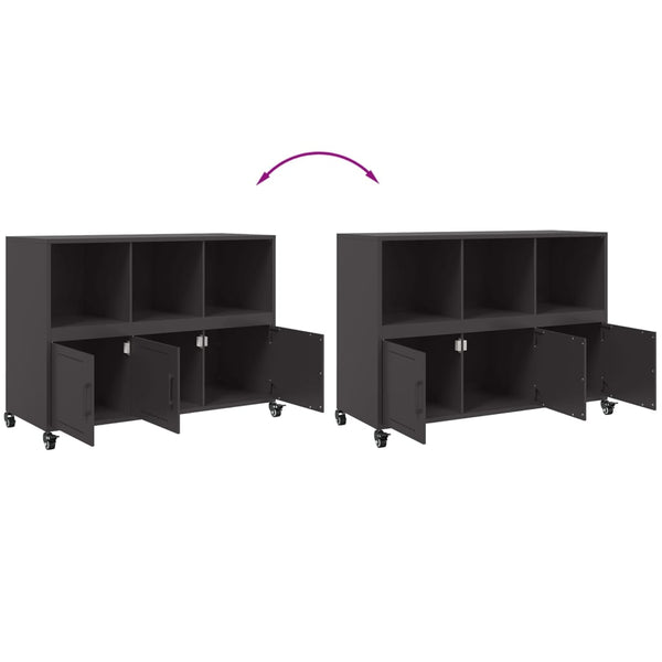 Schwarzes Sideboard Renatti 100,5x39x72cm (kaltgewalzter Stahl)