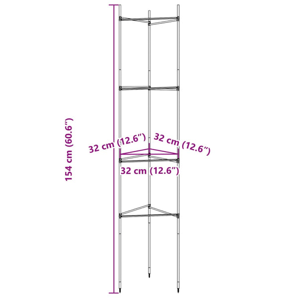 Tomatenkäfig Dunarica 154cm (2 Stück Stahl und PP)