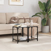 Schwarze Couchtische Meaghan 30x30x40cm (2er-Set, Glasplatte, Stahl)